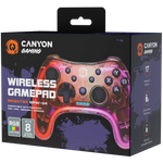 CANYON Brighter GPW-04 bezvadu spēļu kontrolieris 2,4 GHz, RGB, melns
