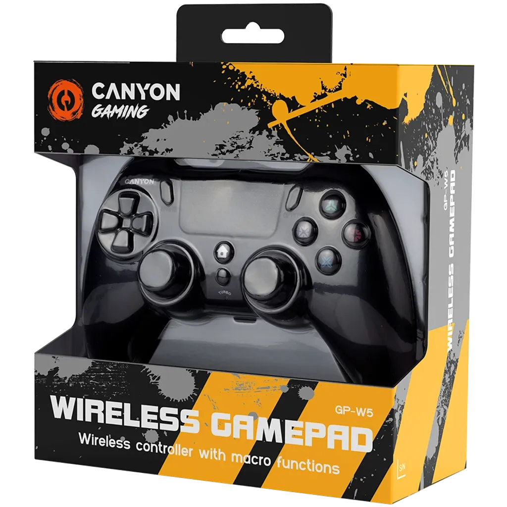 CANYON GP-W5 bezvadu spēļu pults PS4/PC, Bluetooth 5.0, 20 pogas