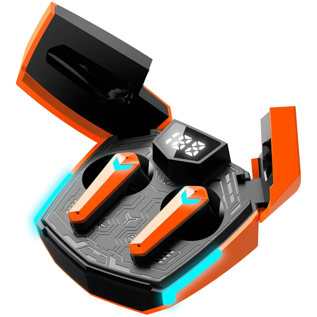 CANYON DoubleBee GTWS-2 TWS spēļu austiņas, Bluetooth 5.3, 37,5 h, oranžas