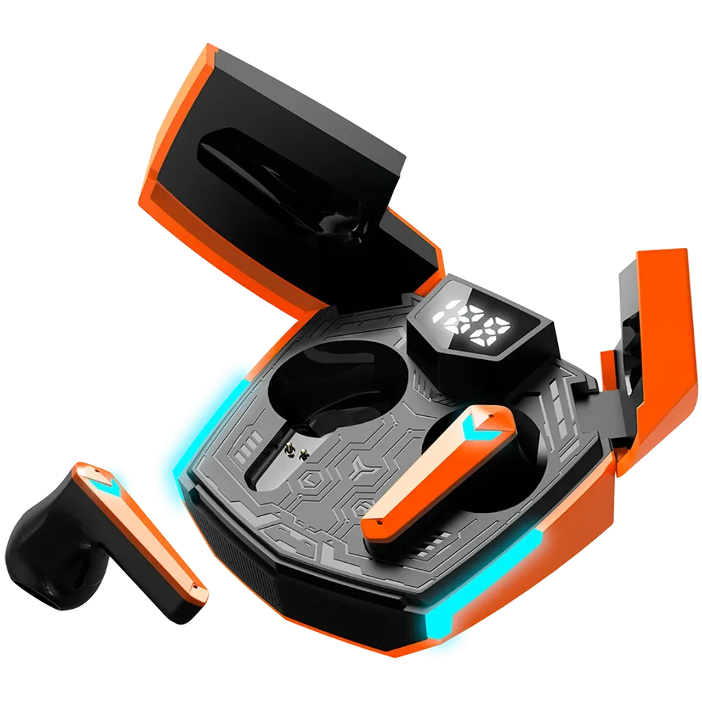 CANYON DoubleBee GTWS-2 TWS spēļu austiņas, Bluetooth 5.3, 37,5 h, oranžas