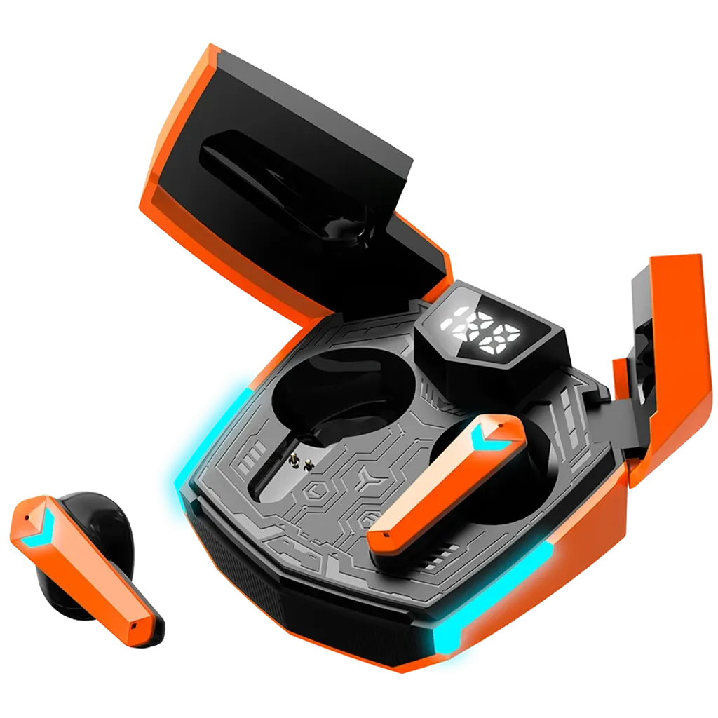 CANYON DoubleBee GTWS-2 TWS spēļu austiņas, Bluetooth 5.3, 37,5 h, oranžas