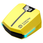 CANYON DoubleBee GTWS-2 TWS spēļu austiņas, Bluetooth 5.3, 37,5 h, dzeltenas