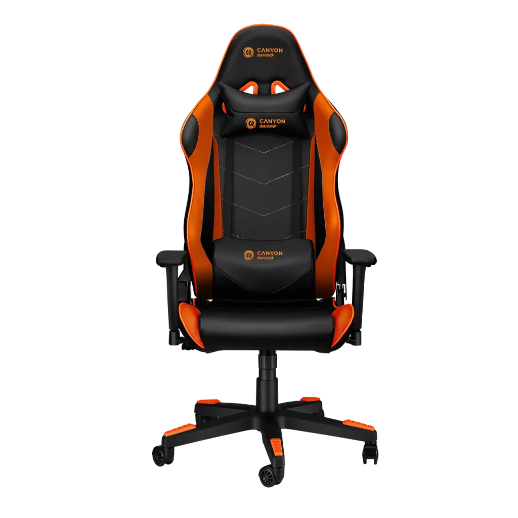 CANYON spēļu krēsls CND-SGCH4, 150 kg, 3D roku balsti, melns/oranžs