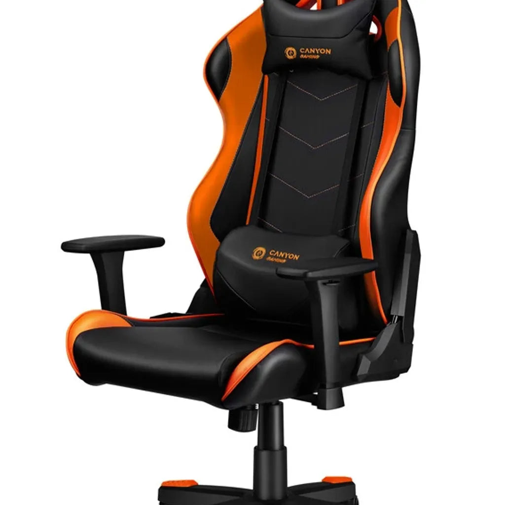 CANYON spēļu krēsls CND-SGCH4, 150 kg, 3D roku balsti, melns/oranžs