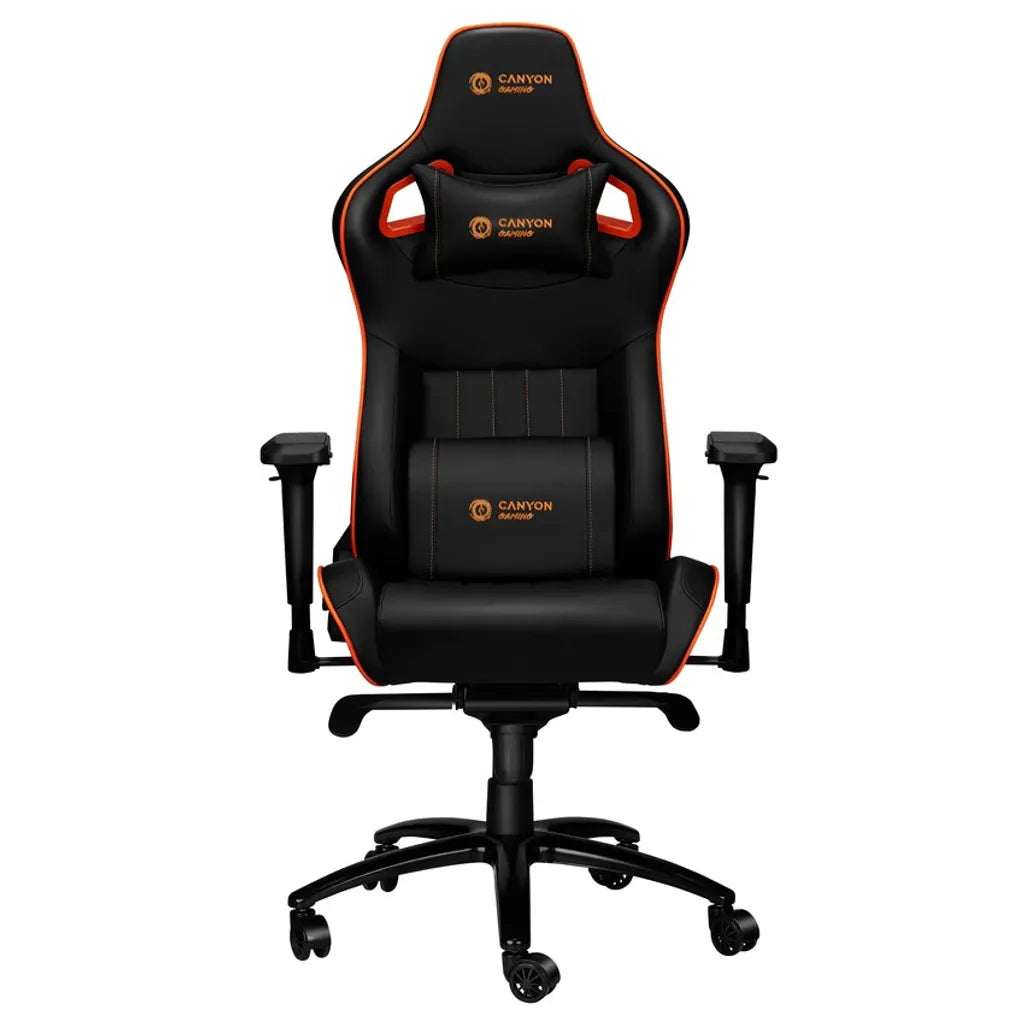 CANYON spēļu krēsls CND-SGCH5, 150 kg, 4D roku balsti, melns/oranžs