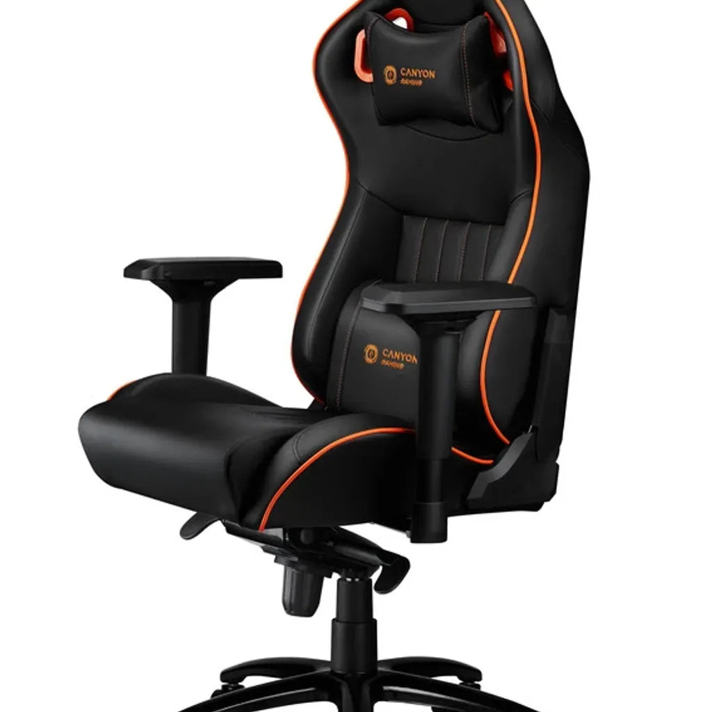 CANYON spēļu krēsls CND-SGCH5, 150 kg, 4D roku balsti, melns/oranžs