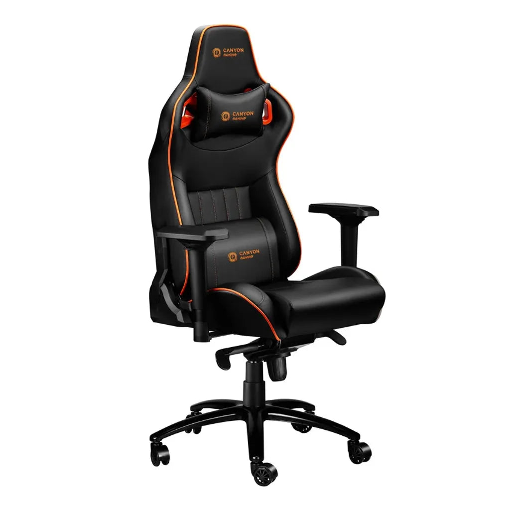 CANYON spēļu krēsls CND-SGCH5, 150 kg, 4D roku balsti, melns/oranžs