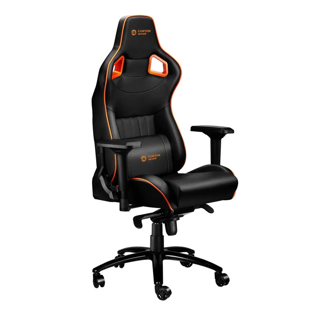 CANYON spēļu krēsls CND-SGCH5, 150 kg, 4D roku balsti, melns/oranžs