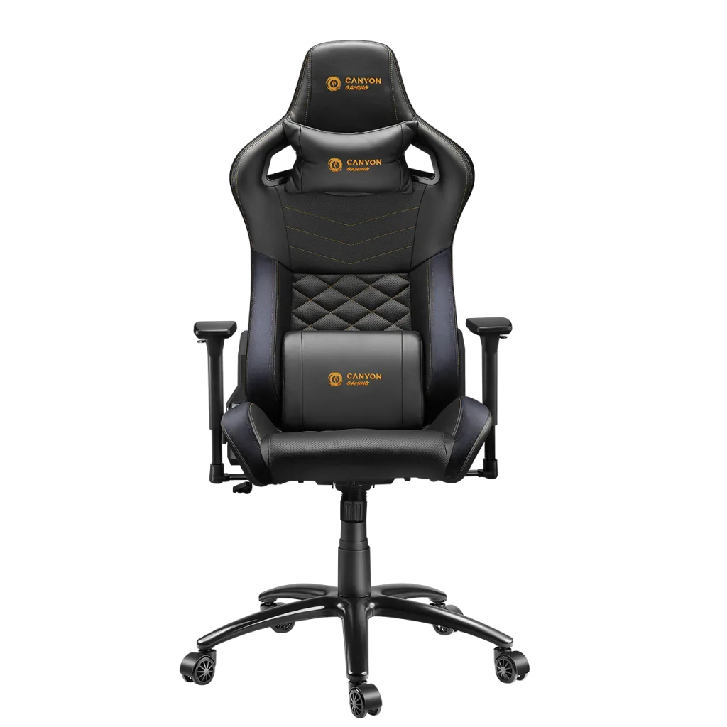 CANYON spēļu krēsls CND-SGCH7, 150 kg, 3D roku balsti, melns/oranžs