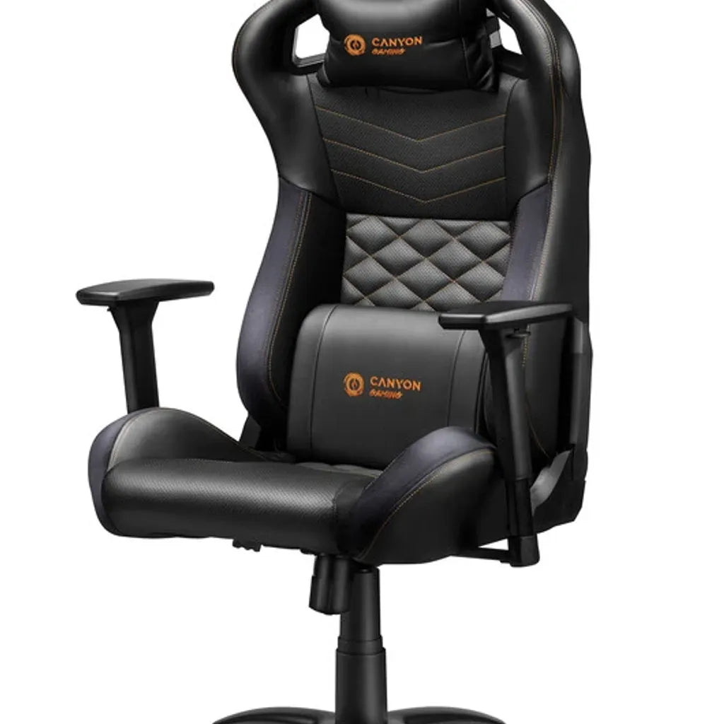 CANYON spēļu krēsls CND-SGCH7, 150 kg, 3D roku balsti, melns/oranžs