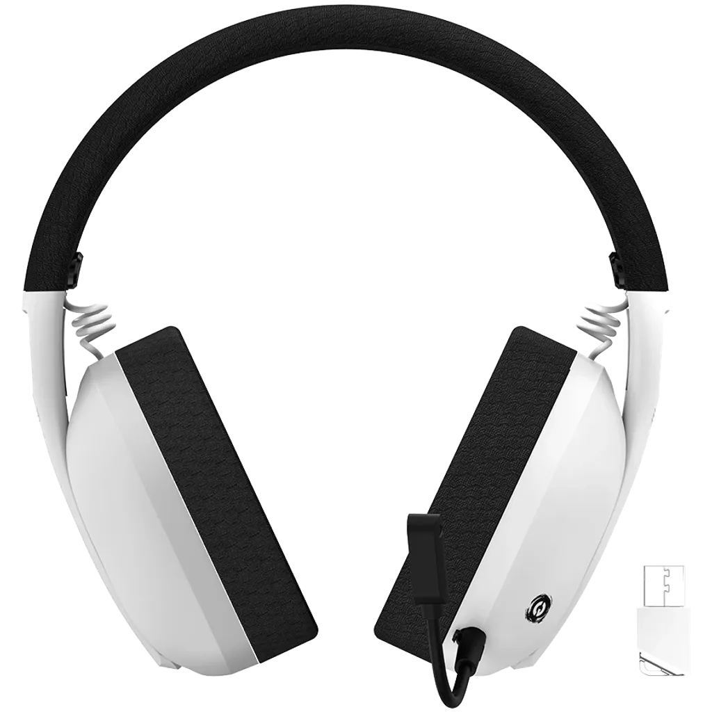 CANYON Ego GH-13 bezvadu spēļu austiņas 7.1, Bluetooth 5.2, baltas