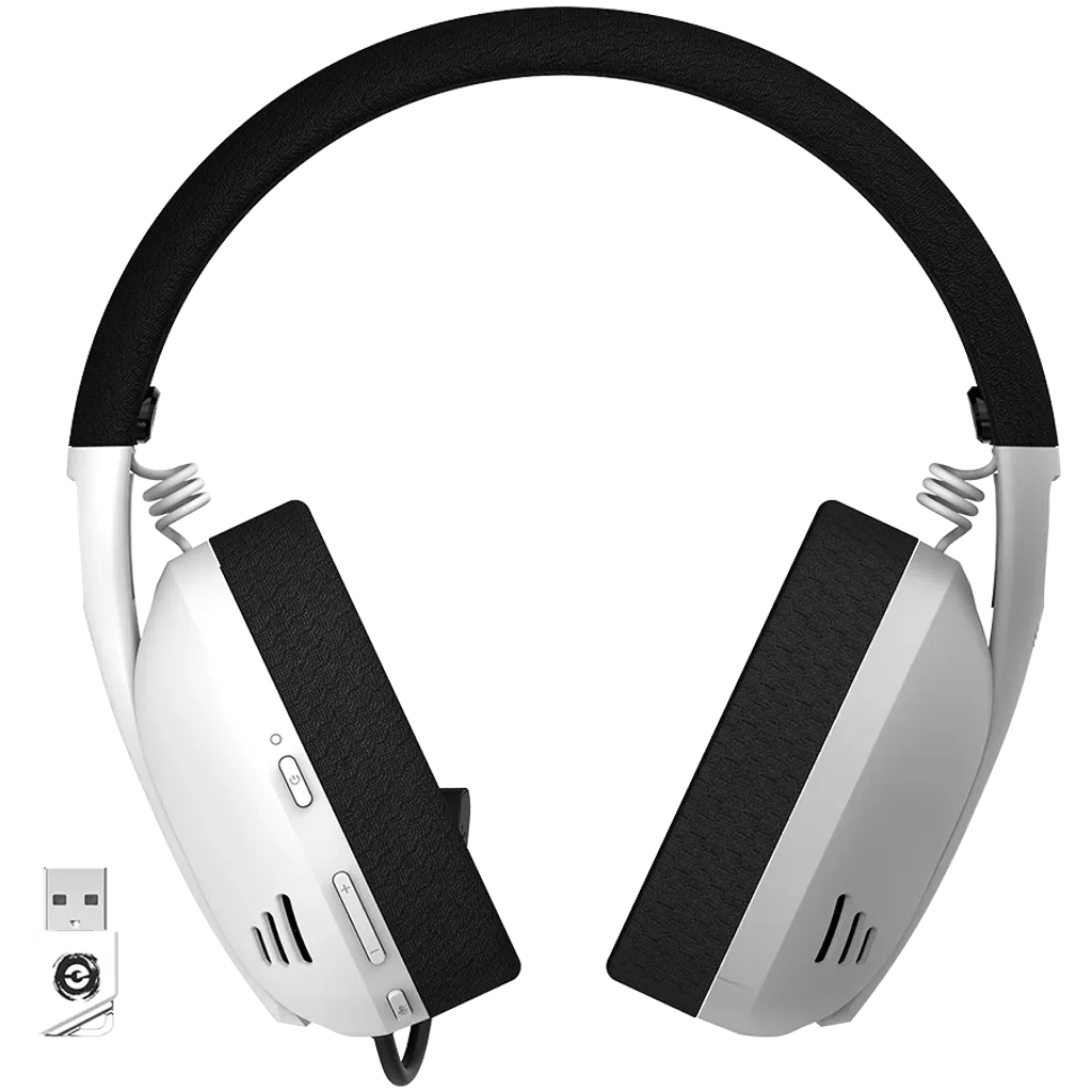 CANYON Ego GH-13 bezvadu spēļu austiņas 7.1, Bluetooth 5.2, baltas