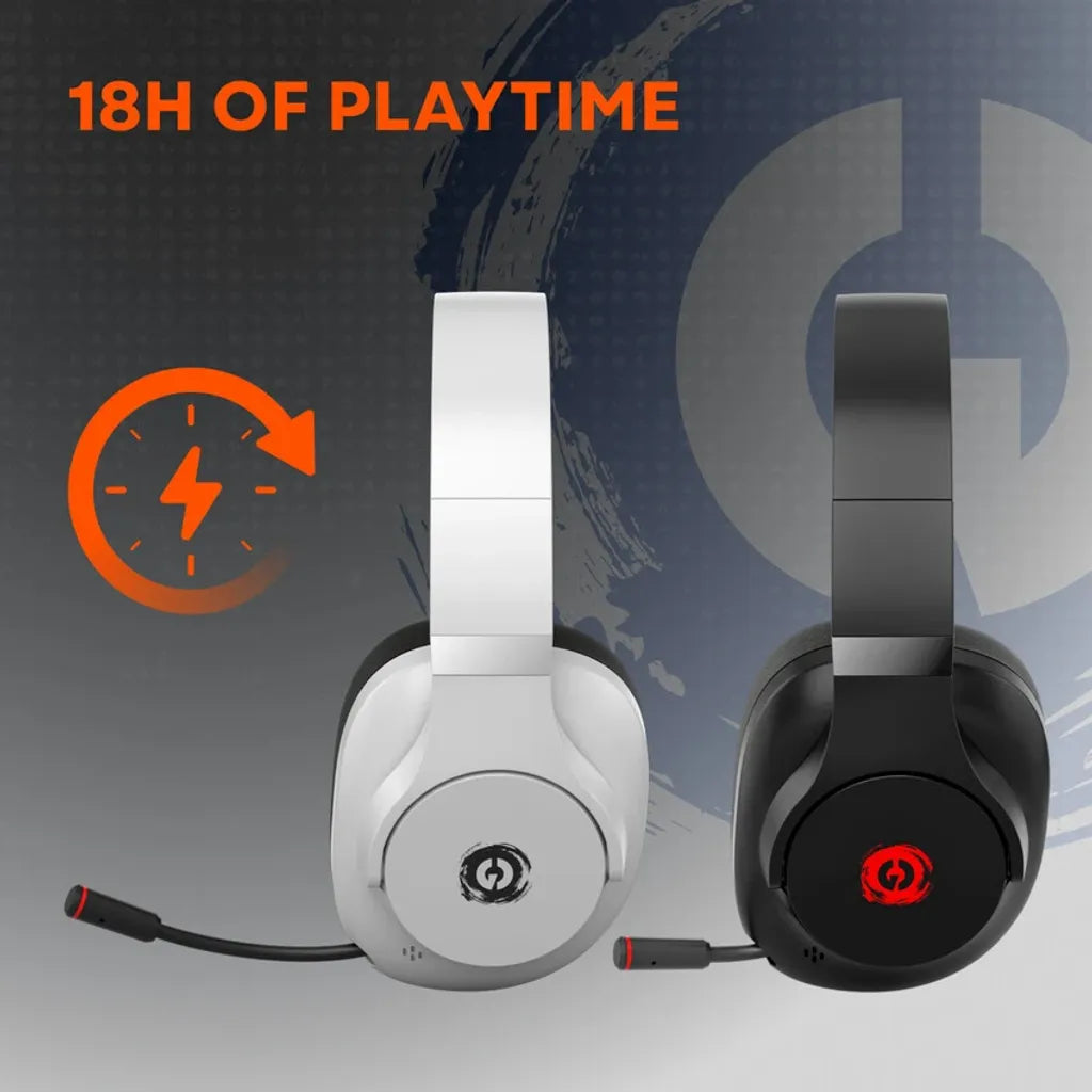CANYON EGO GH-15 bezvadu spēļu austiņas, Bluetooth 5.3, 40mm, baltas