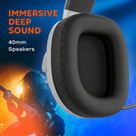 CANYON EGO GH-16 bezvadu spēļu austiņas, Bluetooth 5.3, 40mm, baltas