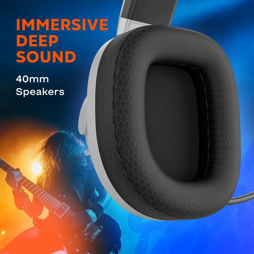 CANYON EGO GH-16 bezvadu spēļu austiņas, Bluetooth 5.3, 40mm, baltas