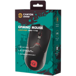 CANYON Carver GM-116 vadu spēļu pele, 3600 DPI, 6 pogas, melna