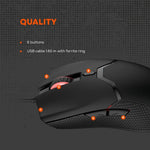 CANYON Carver GM-116 vadu spēļu pele, 3600 DPI, 6 pogas, melna