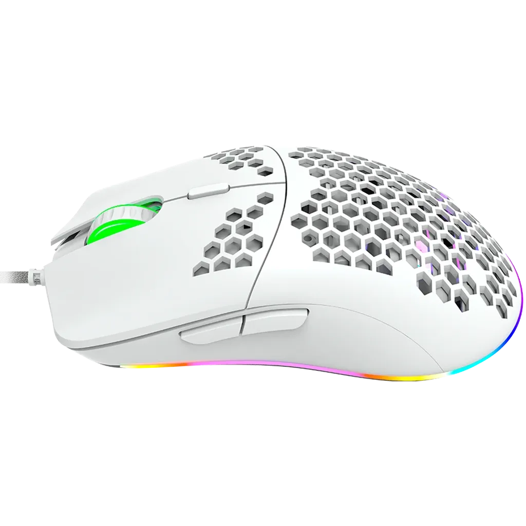 CANYON Puncher GM-11 vadu spēļu pele, RGB, 4200 DPI, 7 pogas, balta