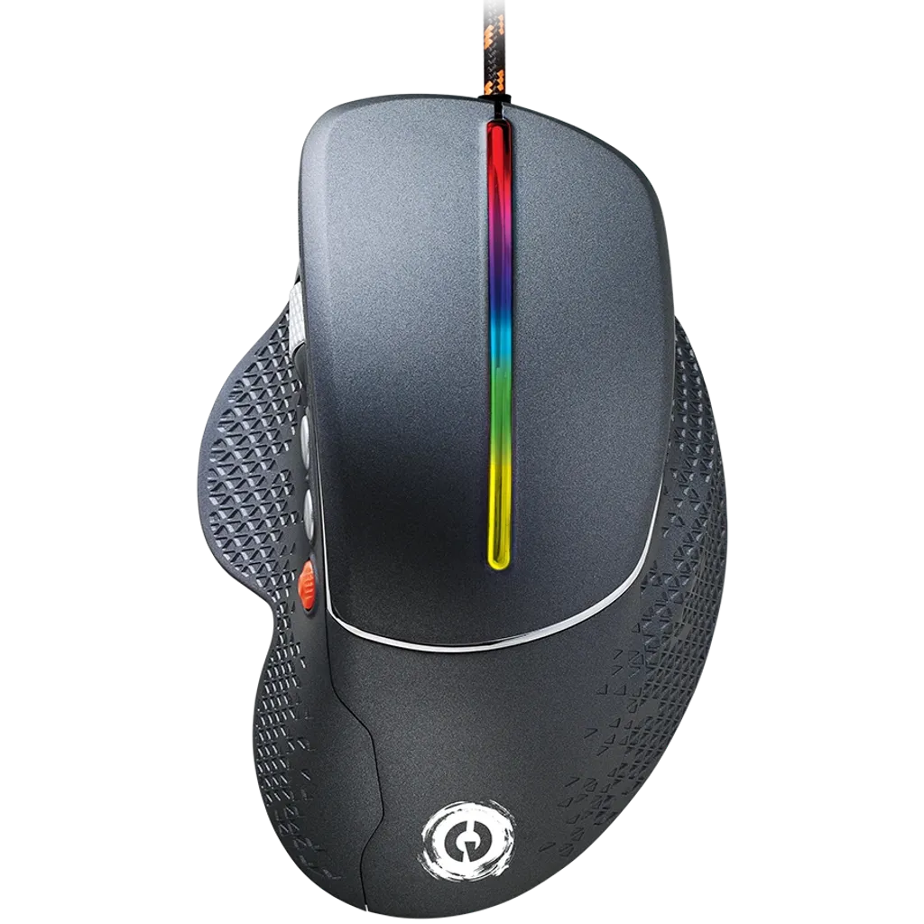 CANYON Apstar GM-12 vadu spēļu pele, RGB, 6400 DPI, 6 pogas, tumši pelēka