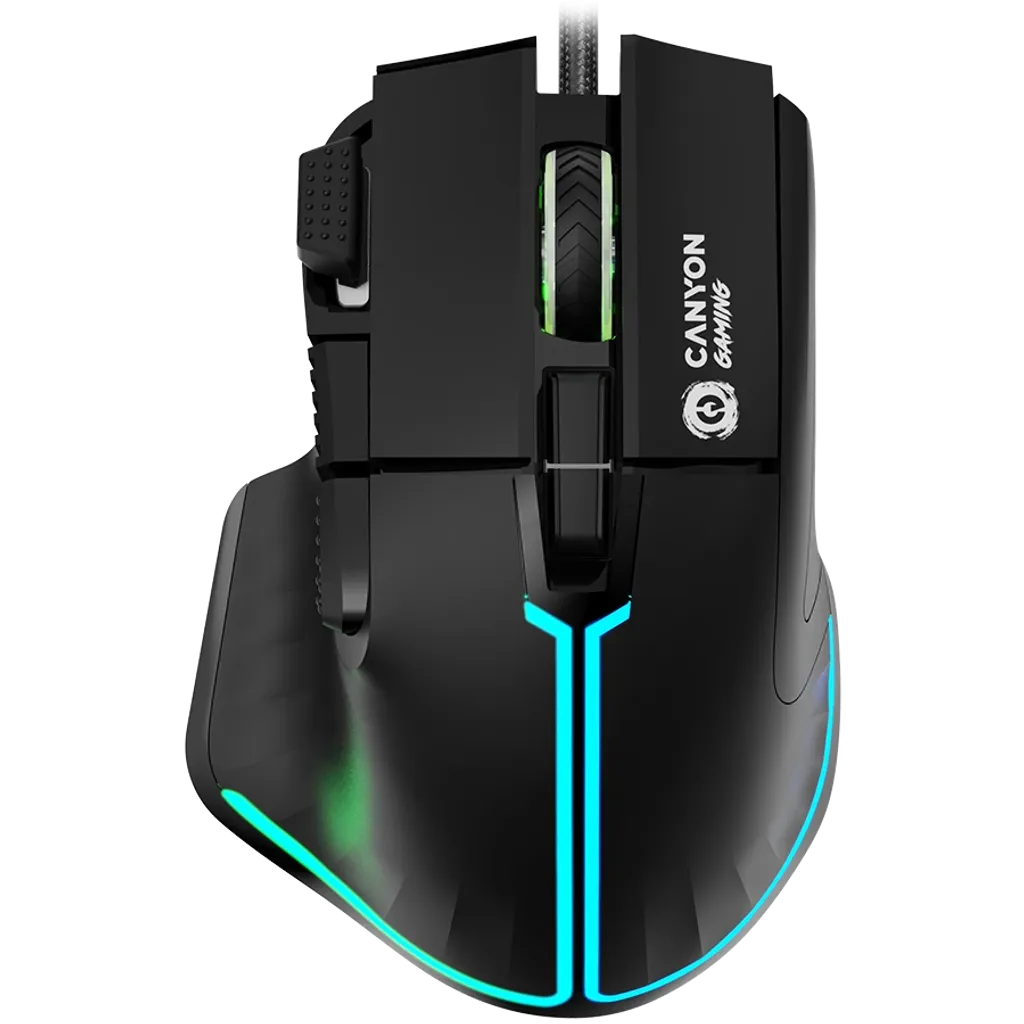 CANYON Fortnax GM-636 vadu spēļu pele, RGB, 20000 DPI, 9 pogas, melna