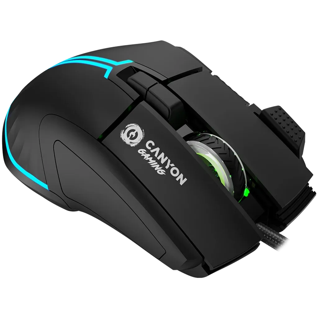 CANYON Fortnax GM-636 vadu spēļu pele, RGB, 20000 DPI, 9 pogas, melna