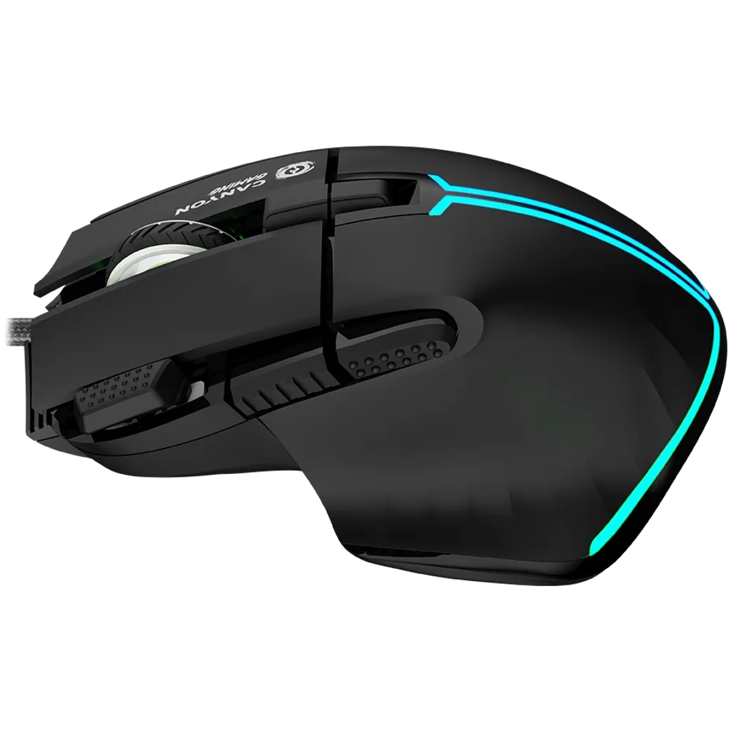 CANYON Fortnax GM-636 vadu spēļu pele, RGB, 20000 DPI, 9 pogas, melna