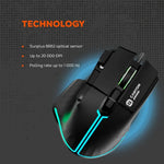 CANYON Fortnax GM-636 vadu spēļu pele, RGB, 20000 DPI, 9 pogas, melna