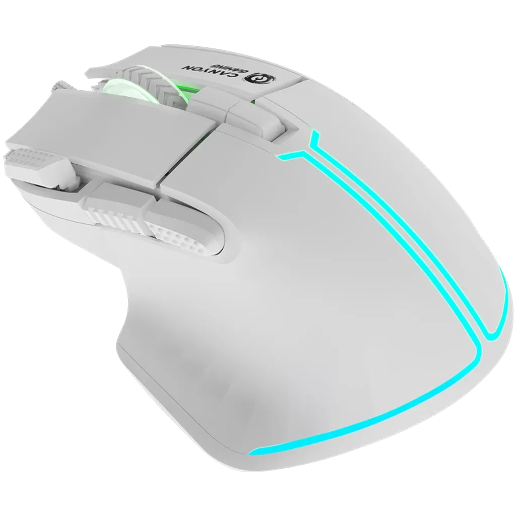 CANYON Fortnax GM-636 vadu spēļu pele, RGB, 20000 DPI, 9 pogas, balta