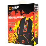 CANYON Hazard GM-6 vadu spēļu pele, 6400 DPI, 9 pogas, melna/oranža
