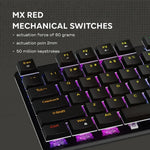 CANYON Cometstrike GK-50 mehāniskā spēļu tastatūra, 87 taustiņi, melna