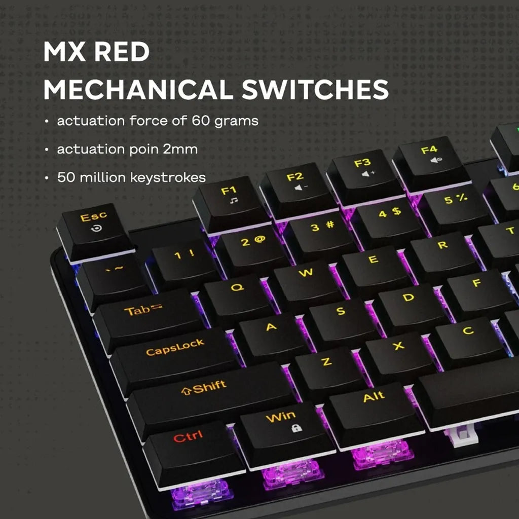 CANYON Cometstrike GK-50 mehāniskā spēļu tastatūra, 87 taustiņi, melna