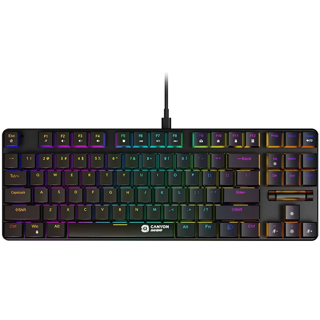 CANYON Cometstrike GK-50 mehāniskā spēļu tastatūra, 87 taustiņi, melna