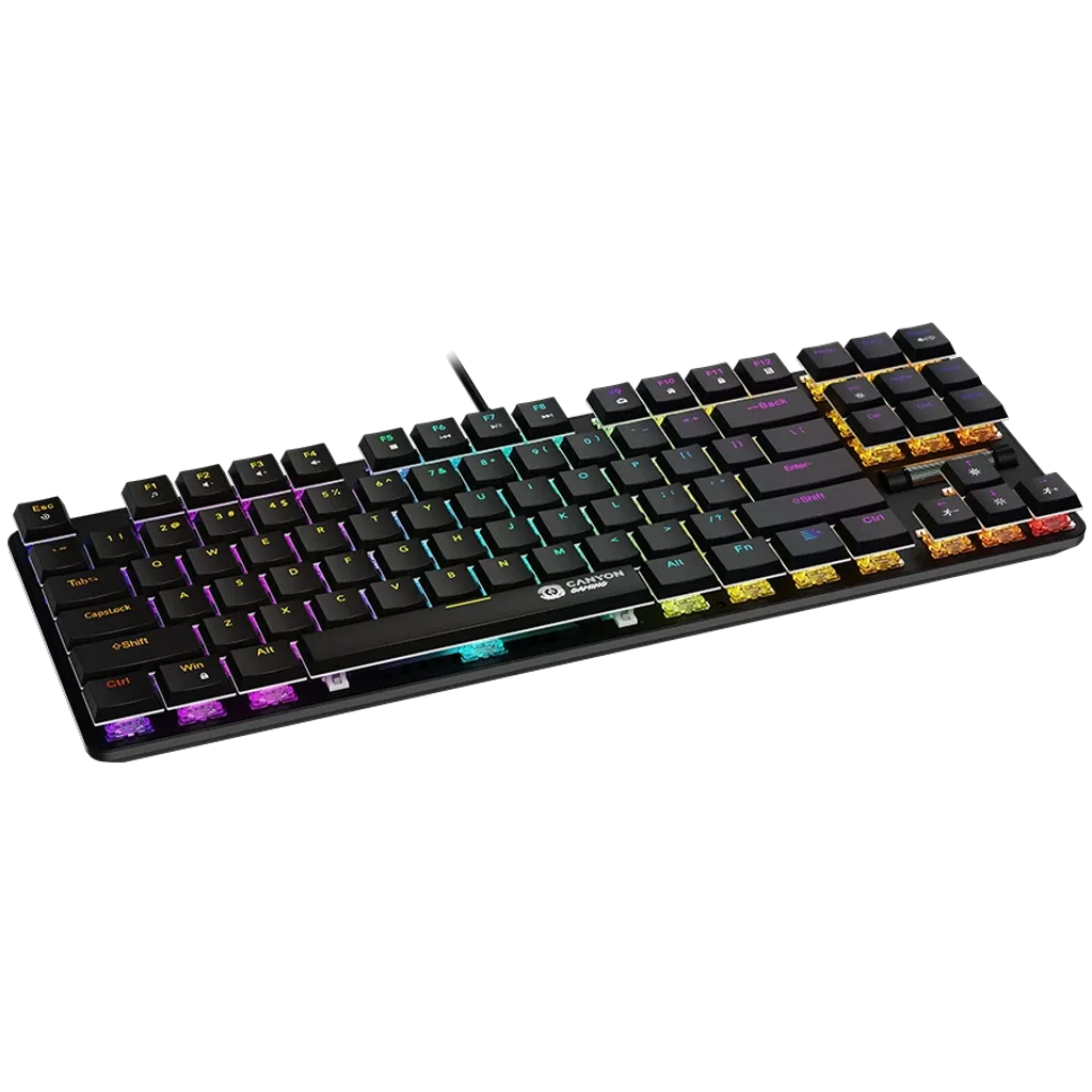 CANYON Cometstrike GK-50 mehāniskā spēļu tastatūra, 87 taustiņi, melna
