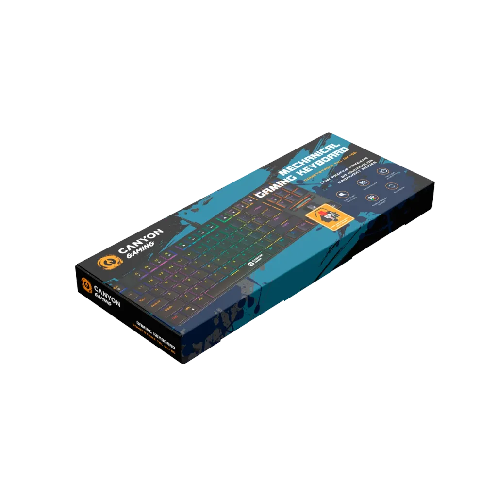 CANYON Cometstrike GK-50 mehāniskā spēļu tastatūra, 87 taustiņi, melna