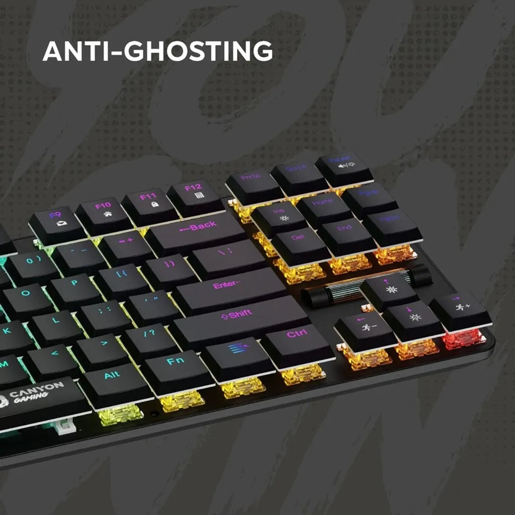 CANYON Cometstrike GK-50 mehāniskā spēļu tastatūra, 87 taustiņi, melna