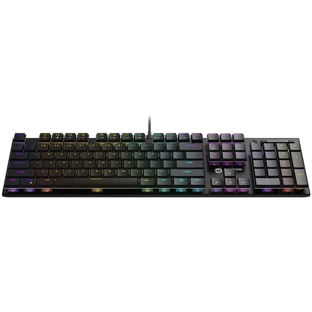 CANYON Cometstrike GK-55 mehāniskā spēļu tastatūra, RGB, 104 taustiņi, melna