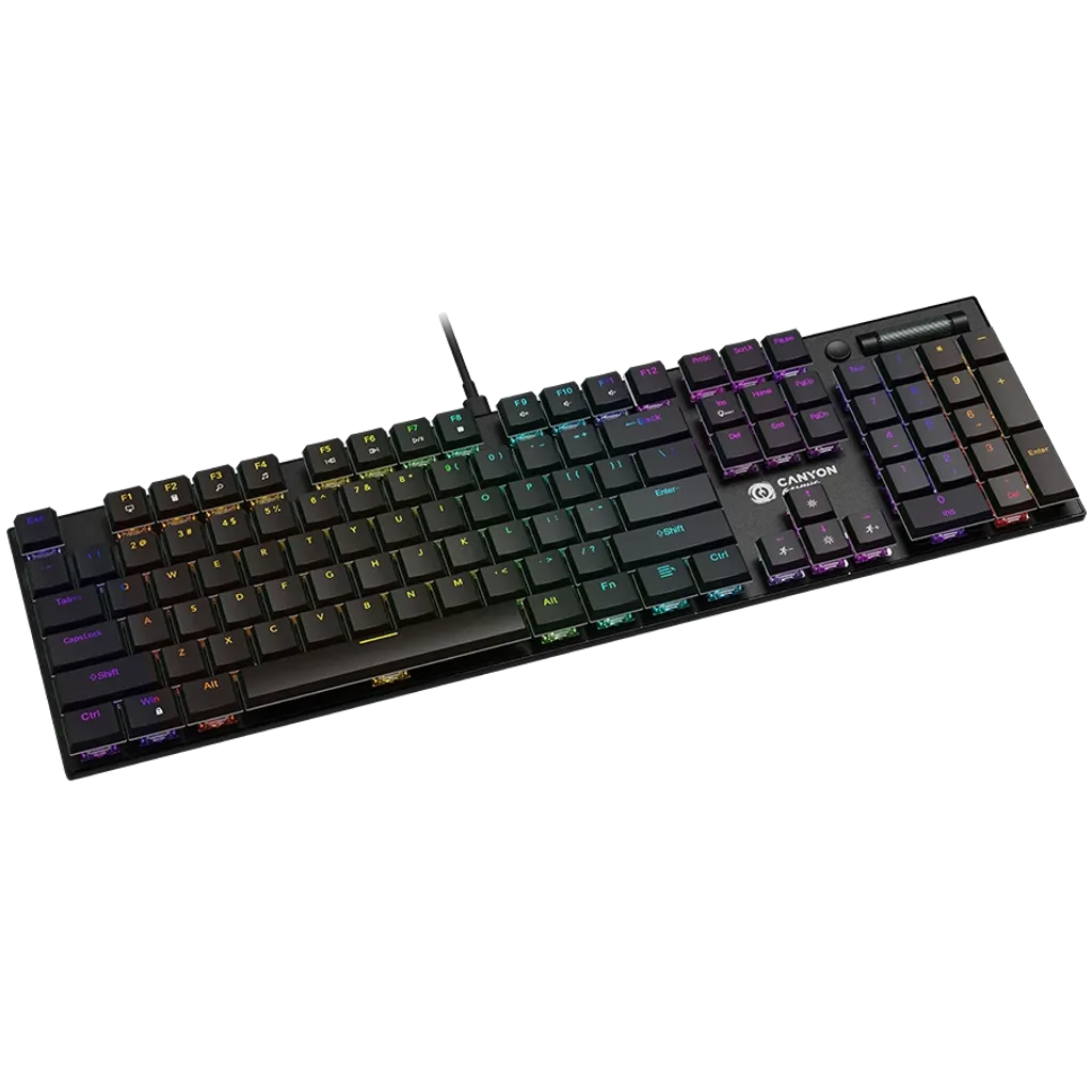 CANYON Cometstrike GK-55 mehāniskā spēļu tastatūra, RGB, 104 taustiņi, melna