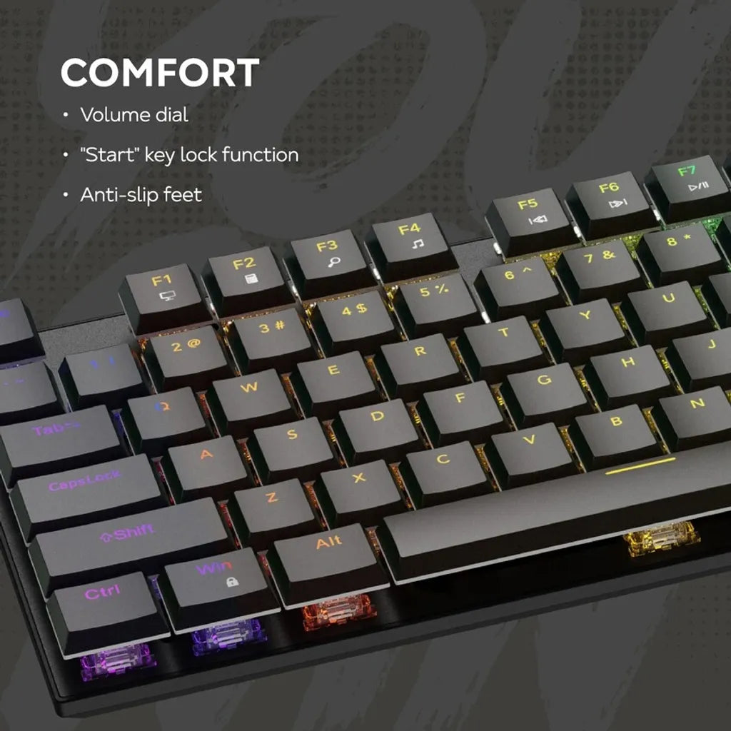CANYON Cometstrike GK-55 mehāniskā spēļu tastatūra, RGB, 104 taustiņi, melna