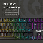 CANYON Cometstrike GK-55 mehāniskā spēļu tastatūra, RGB, 104 taustiņi, melna