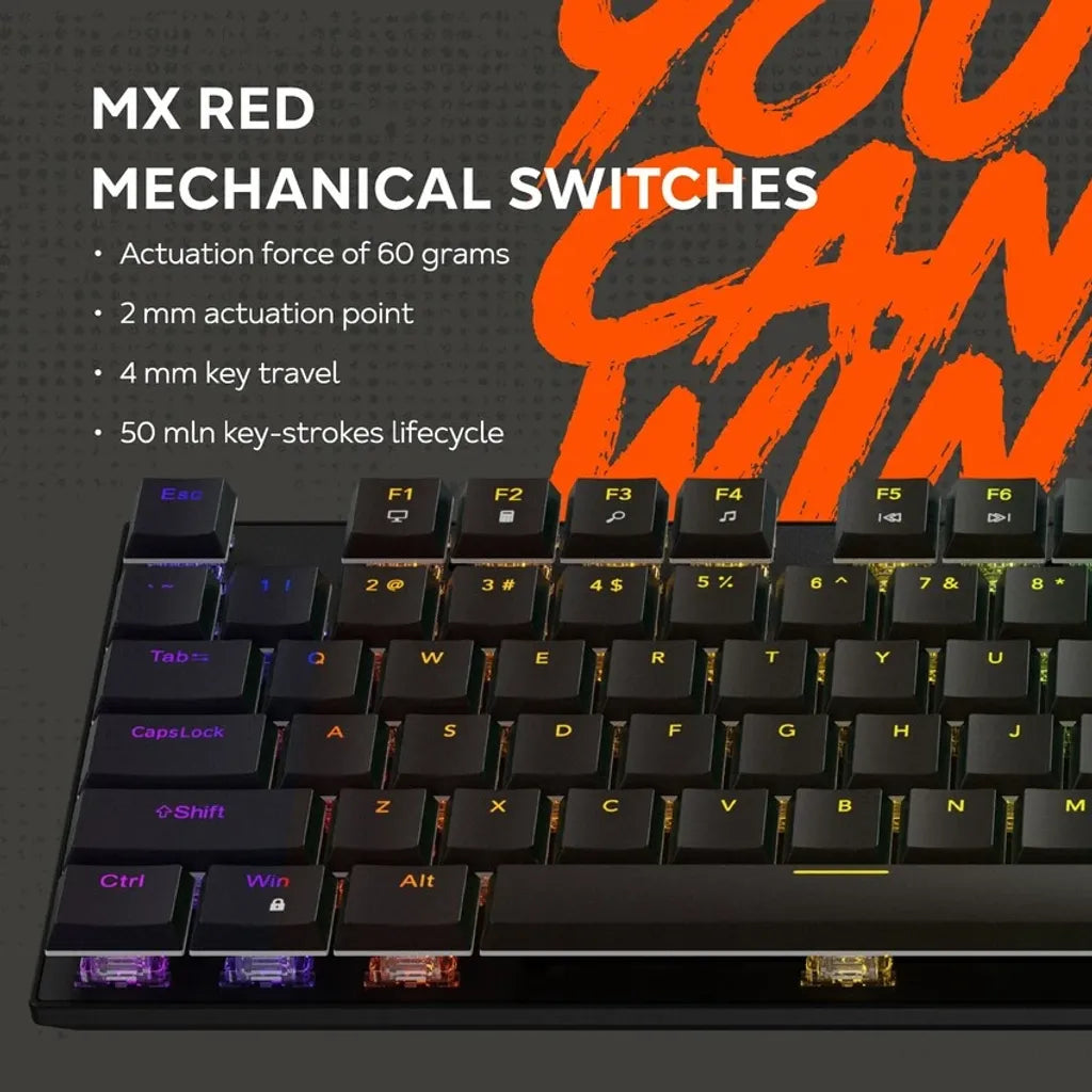 CANYON Cometstrike GK-55 mehāniskā spēļu tastatūra, RGB, 104 taustiņi, melna