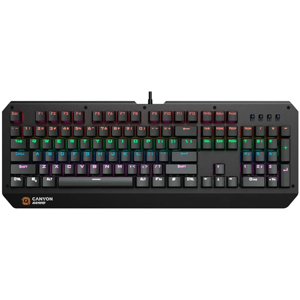 CANYON mehāniskā spēļu tastatūra CND-SKB6-US, 104 taustiņi, LED, melna