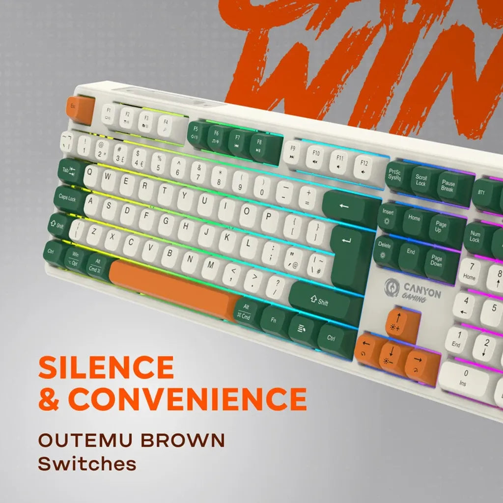 CANYON Shadder GKW-11 bezvadu mehāniskā tastatūra, RGB, 108 taustiņi