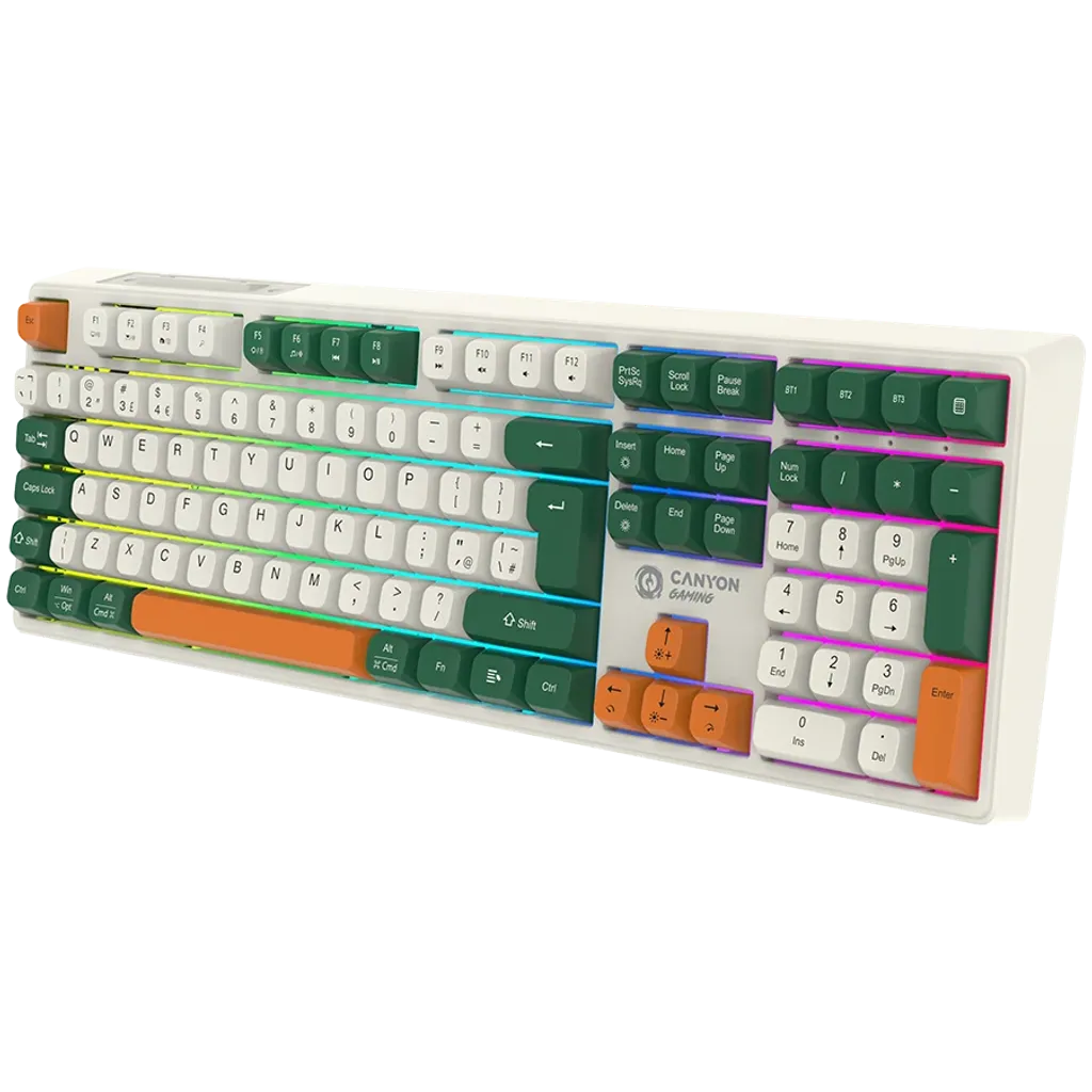 CANYON Shadder GKW-11 bezvadu mehāniskā tastatūra, RGB, 108 taustiņi