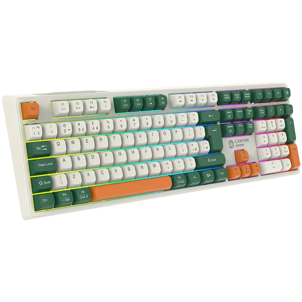 CANYON Shadder GKW-11 bezvadu mehāniskā tastatūra, RGB, 108 taustiņi
