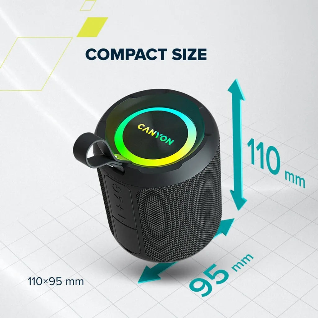 Canyon OnMove 11 portatīvais Bluetooth skaļrunis, 20 W, melns