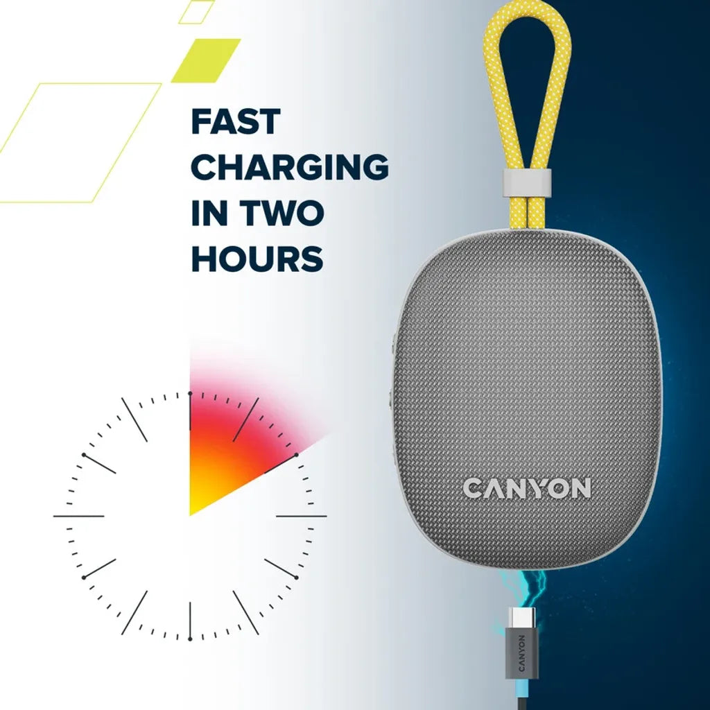 Canyon OnMove 12 portatīvais Bluetooth skaļrunis, 5 W, pelēks