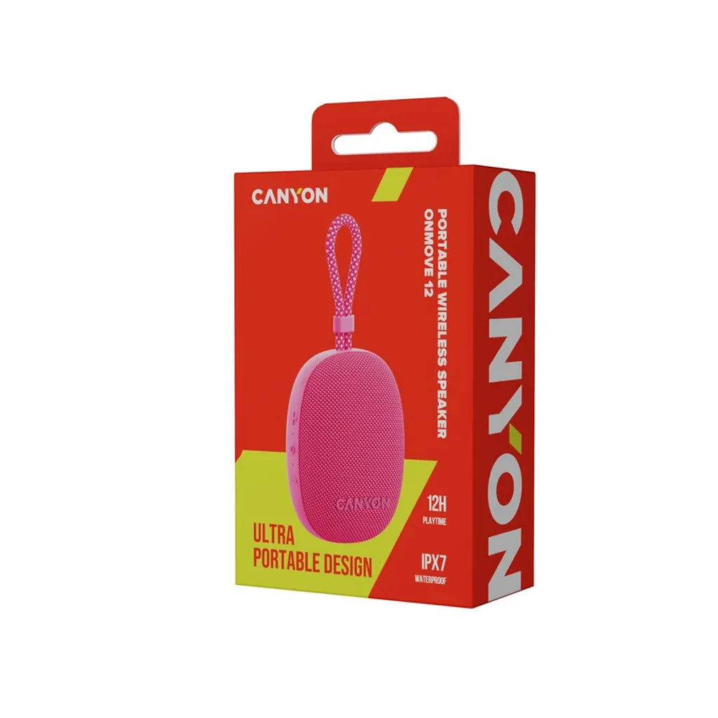 Canyon OnMove 12 portatīvais Bluetooth skaļrunis, 5 W, rozā