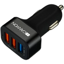 CANYON auto lādētājs C-07 QC 3.0 2.4A/3USB-A Melns