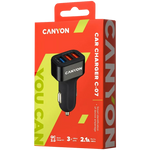 CANYON Car Charger C-07 QC 3.0 2.4A/3USB-A Black