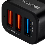 CANYON Car Charger C-07 QC 3.0 2.4A/3USB-A Black